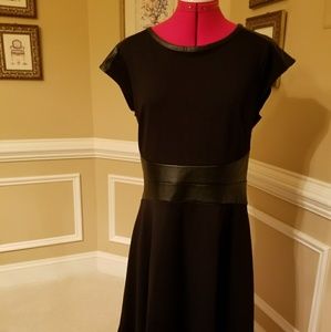 Faux leather accent dress worn once